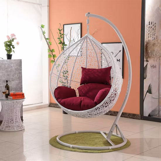 Columpio de silla nido de pájaro de mimbre de PE con precio al por mayor